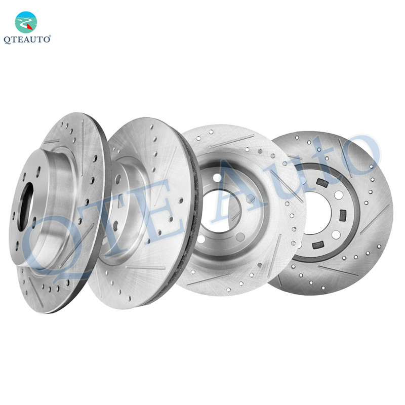 Set of 4 Front 300mm-Rear 280mm Drilled Slotted Brake Disc Rotors For 2004-2013 Mazda 3
