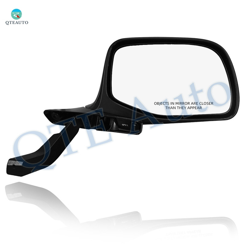 Right Passenger Side Manual Foldaway View Mirror Chrome/Convex+Warning Black Chrome For 1992-1996 Ford F-250