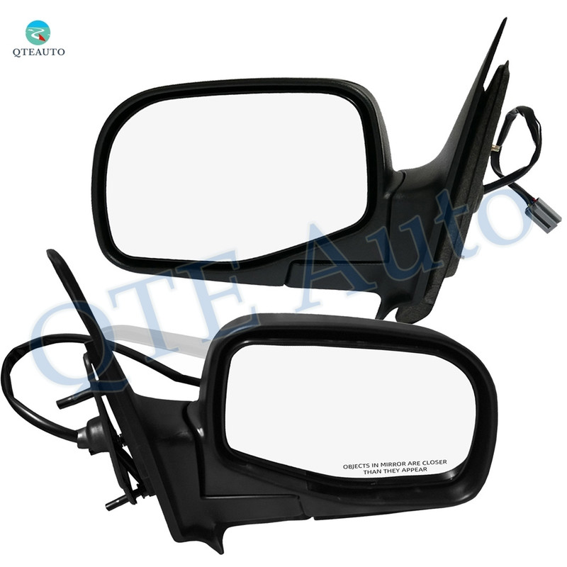 Pair of 2 Left Driver-Right Passenger Side Power Foldaway View Mirror Black Textured 3H3P For 1998-2005 Mazda B3000