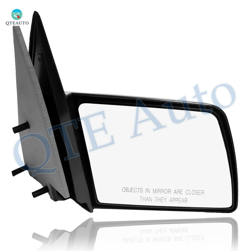 Right Passenger Side Manual Non-Folding View Mirror Chrome/Convex+Warning Black Smooth For 1988-2000 Chevrolet C3500