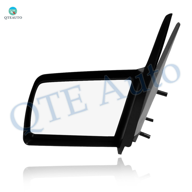 Left Driver Side Manual Non-Folding View Mirror Chrome/Flat Black Smooth For 1992-1997 Chevrolet Suburban K2500