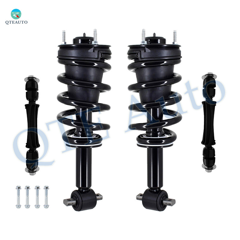 Set of 4 Front Sway Bar Link-Quick Complete Strut-Coil Spring Assembly For 2015-2020 GMC Yukon XL