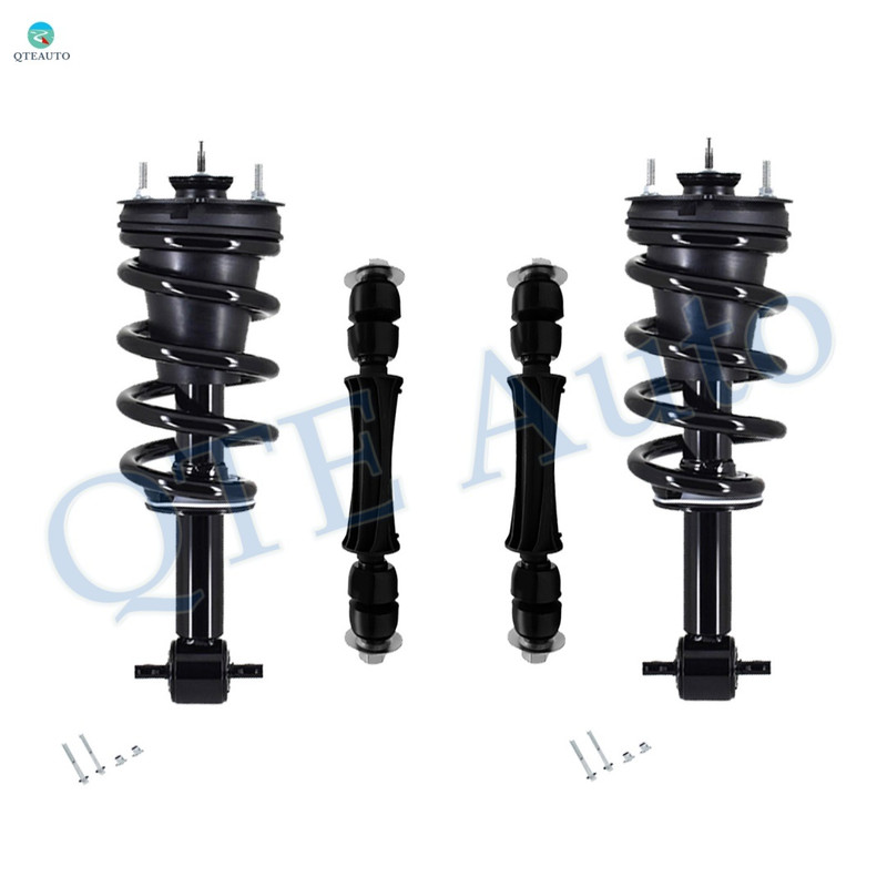 Set of 4 Front Sway Bar Link-Quick Complete Strut-Coil Spring Assembly For 2014-2018 GMC Sierra 1500 4WD