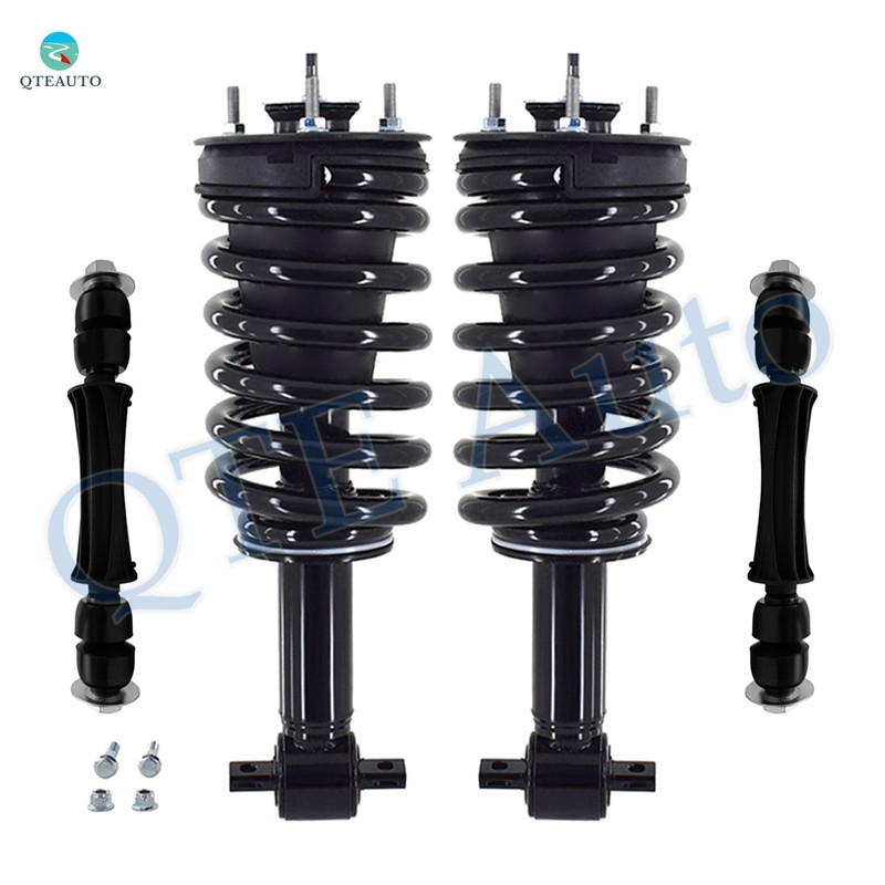 Set of 4 Front Sway Bar Link-Quick Complete Strut-Coil Spring Assembly For 2015-2020 GMC Yukon
