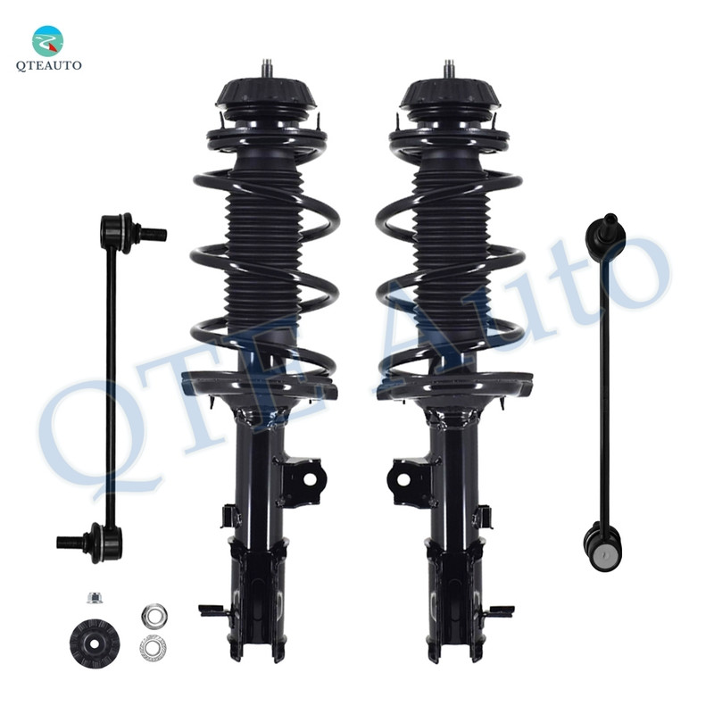 Set of 4 Front Sway Bar Link-Quick Complete Strut-Coil Spring Assembly For 2012-2017 Hyundai Accent
