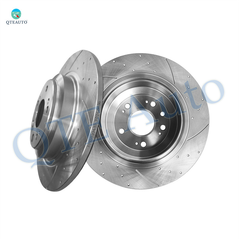 Rear 333.4mm Drilled Slotted Brake Disc Rotors For 2009-2014 Acura TL