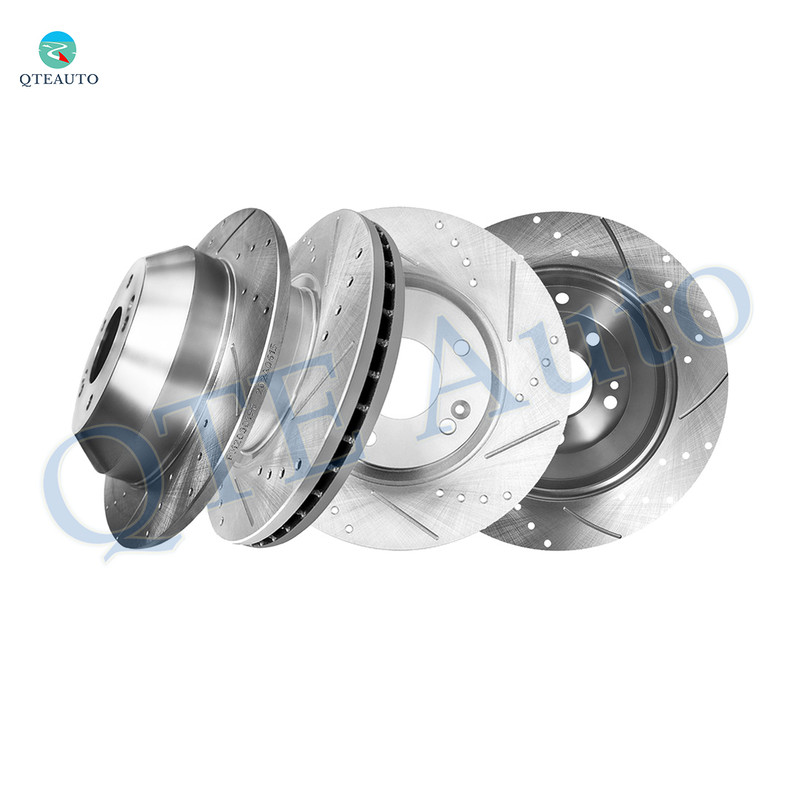 Set of 4 Front 300mm-Rear 302mm Drilled Slotted Brake Disc Rotors For 2011-2013 KIA Sorento