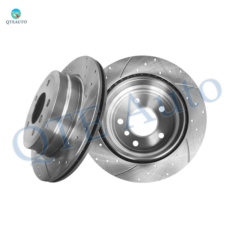 Rear 300mm Drilled Slotted Brake Disc Rotors For 2009-2013 BMW 328I Xdrive Base