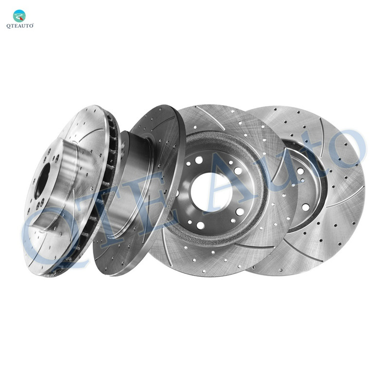 Set of 4 Front 282mm-Rear 260mm Drilled Slotted Brake Disc Rotors For 2013-2015 Honda Civic