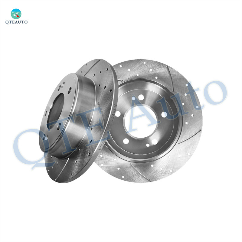 Rear 262mm Drilled Slotted Brake Disc Rotors For 2014-2018 KIA Forte5