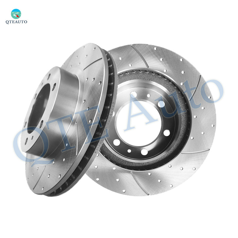 Front 319mm Drilled Slotted Brake Disc Rotors For 2005-2022 Toyota Tacoma