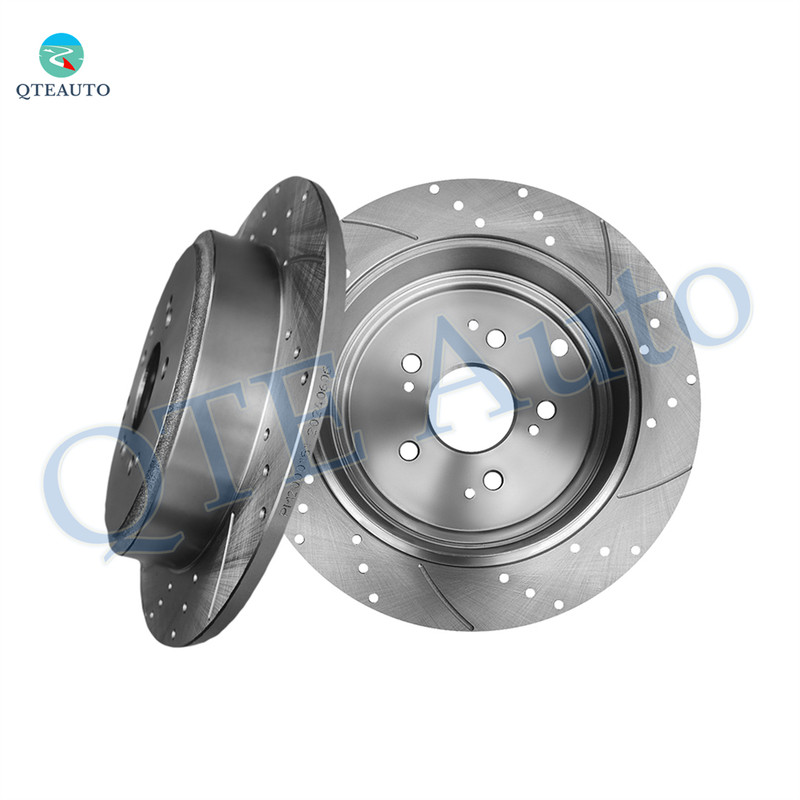 Rear 313mm Drilled Slotted Brake Disc Rotors For 2003-2008 Honda Pilot
