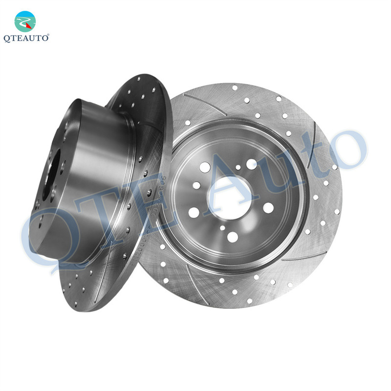 Rear 281mm Drilled Slotted Brake Disc Rotors For 2007-2012 Lexus ES350