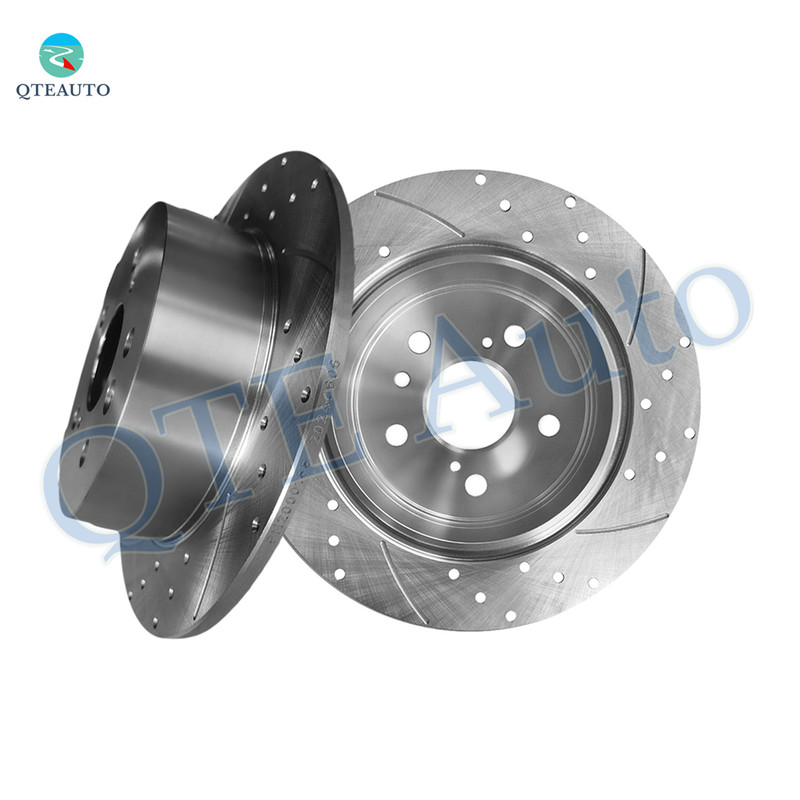 Rear 281mm Drilled Slotted Brake Disc Rotors For 2008-2012 Toyota Avalon