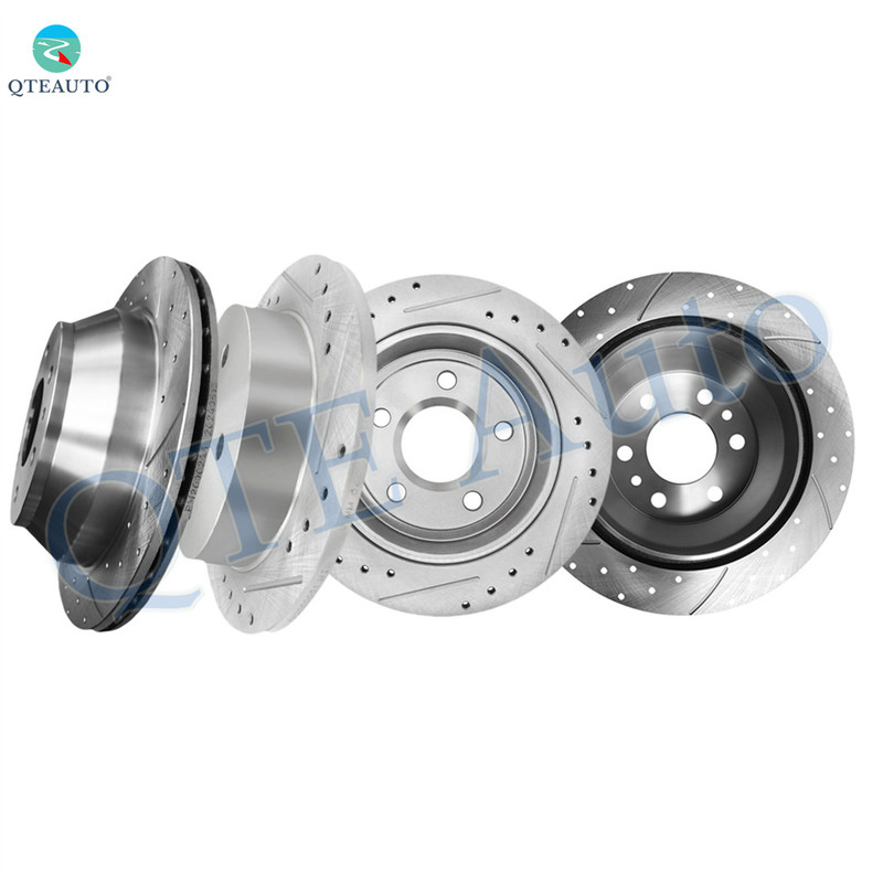 Set of 4 Front 303mm-Rear 278mm Drilled Slotted Brake Disc Rotors For 1998 1999 Oldsmobile Intrigue