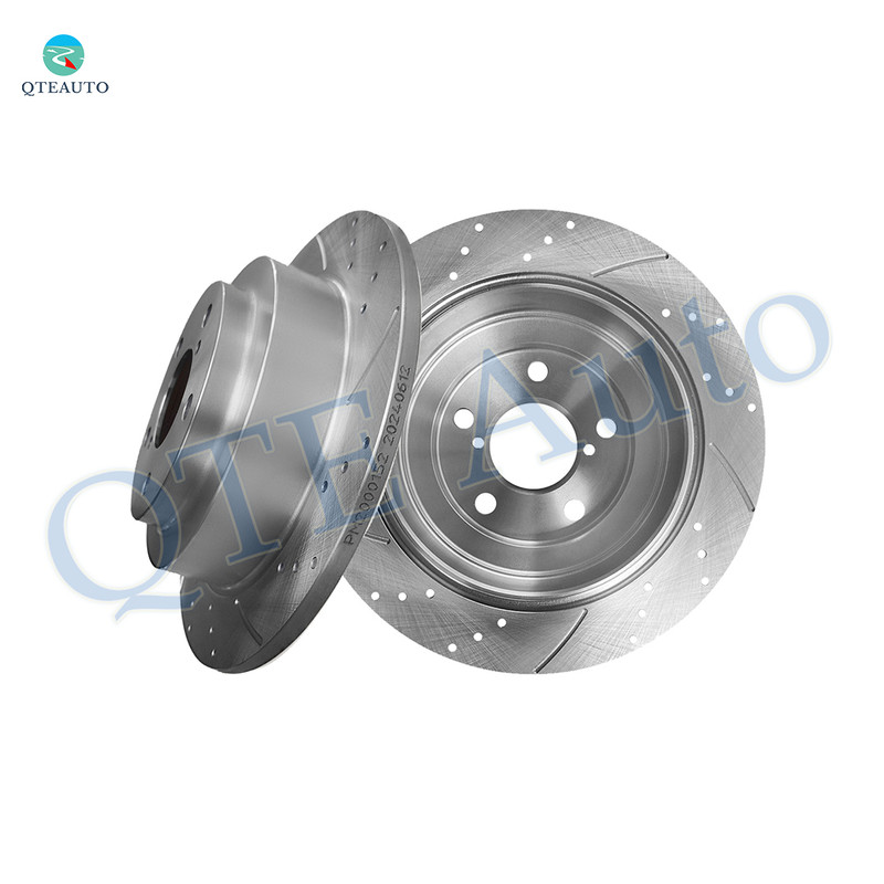 Rear 265mm Drilled Slotted Brake Disc Rotors For 1993-1996 1998-2007 Subaru Impreza