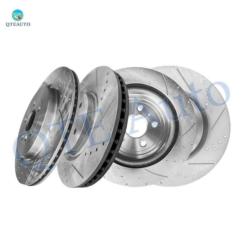 Set of 4 Front 325mm-Rear 345mm Drilled Slotted Brake Disc Rotors For 2013 Ford Explorer