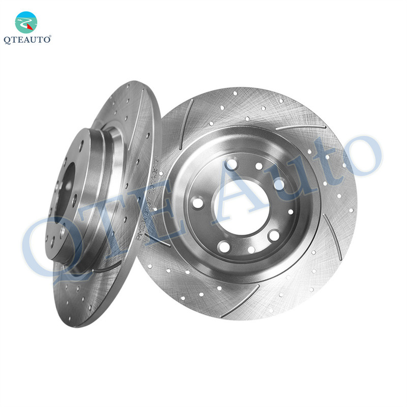 Rear 280mm Drilled Slotted Brake Disc Rotors For 2007-2012 Lincoln MKZ