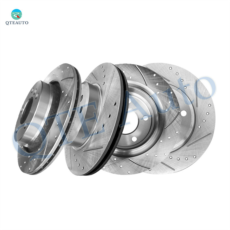 Set of 4 Front 300mm-Rear 294mm Drilled Slotted Brake Disc Rotors For 1999 2000 BMW 323I Base