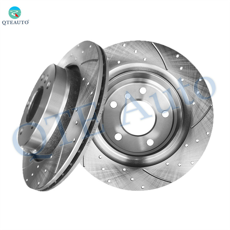 Rear 294mm Drilled Slotted Brake Disc Rotors For 2001-2005 BMW 325I Base