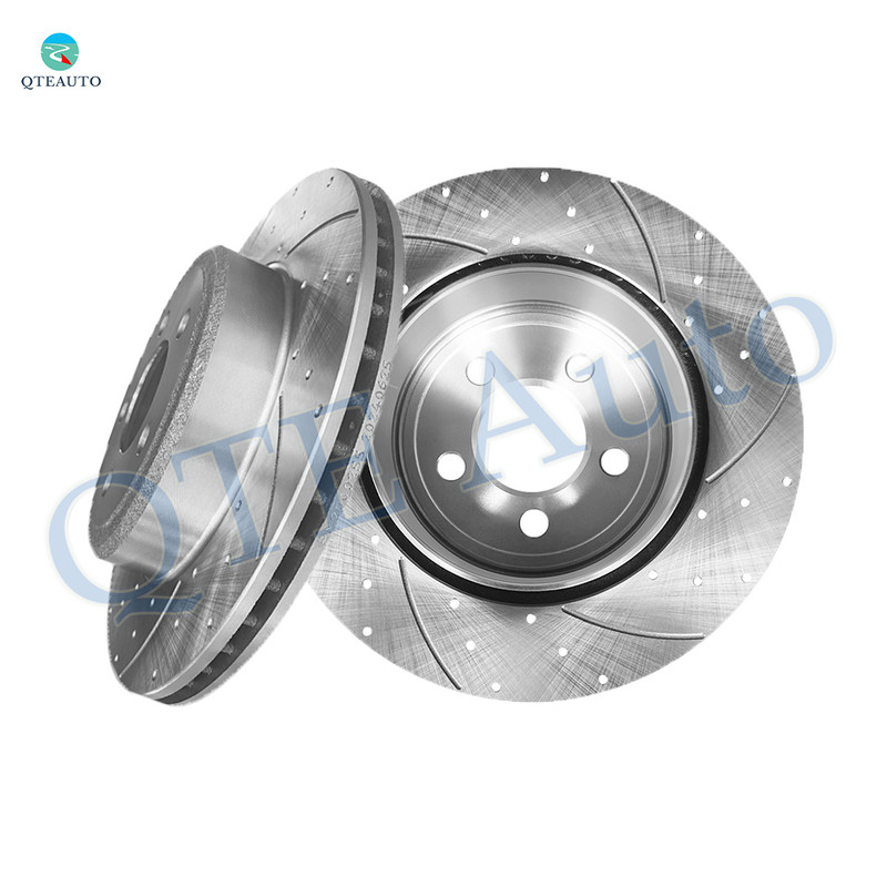 Rear 320mm Drilled Slotted Brake Disc Rotors For 2005-2020 Chrysler 300