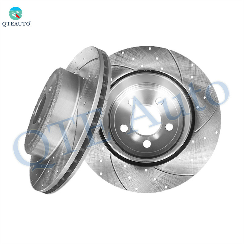 Rear 320mm Drilled Slotted Brake Disc Rotors For 2005-2020 Chrysler 300