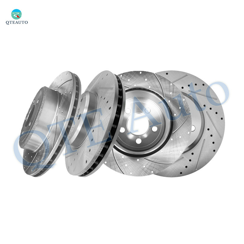 Set of 4 Front 320mm-Rear 320mm Drilled Slotted Brake Disc Rotors For 2007 2008 Dodge Charger