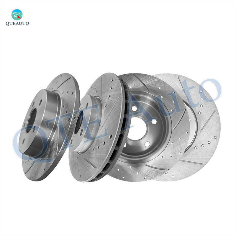 Set of 4 Front 278mm-Rear 271mm Drilled Slotted Brake Disc Rotors For 2012-2018 Ford Focus