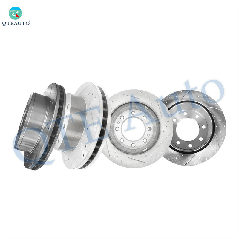 Set of 4 Front 325mm-Rear 330mm Drilled Slotted Brake Disc Rotors For 2003 Chevrolet Silverado 2500 HD