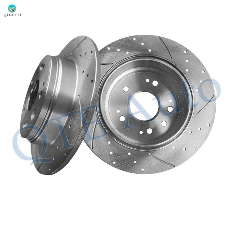 Rear 282mm Drilled Slotted Brake Disc Rotors For 2002-2004 Honda CR-V