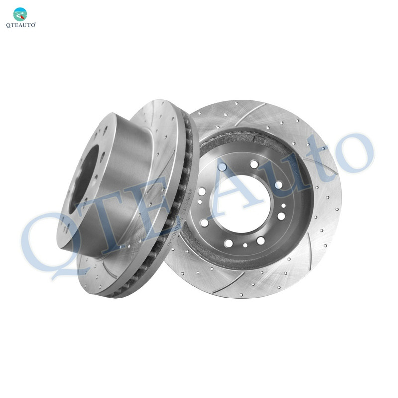 Front 355mm Drilled Slotted Brake Disc Rotors For 2011-2015 GMC Sierra 2500 HD