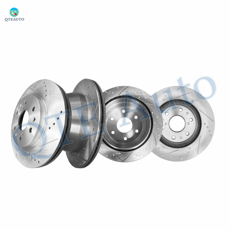 Set of 4 Front 329.95mm-Rear 325mm Drilled Slotted Brake Disc Rotors For 2005-2007 Chevrolet Silverado 1500