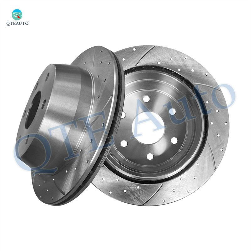 Rear 325mm Drilled Slotted Brake Disc Rotors For 2000-2004 Chevrolet Tahoe