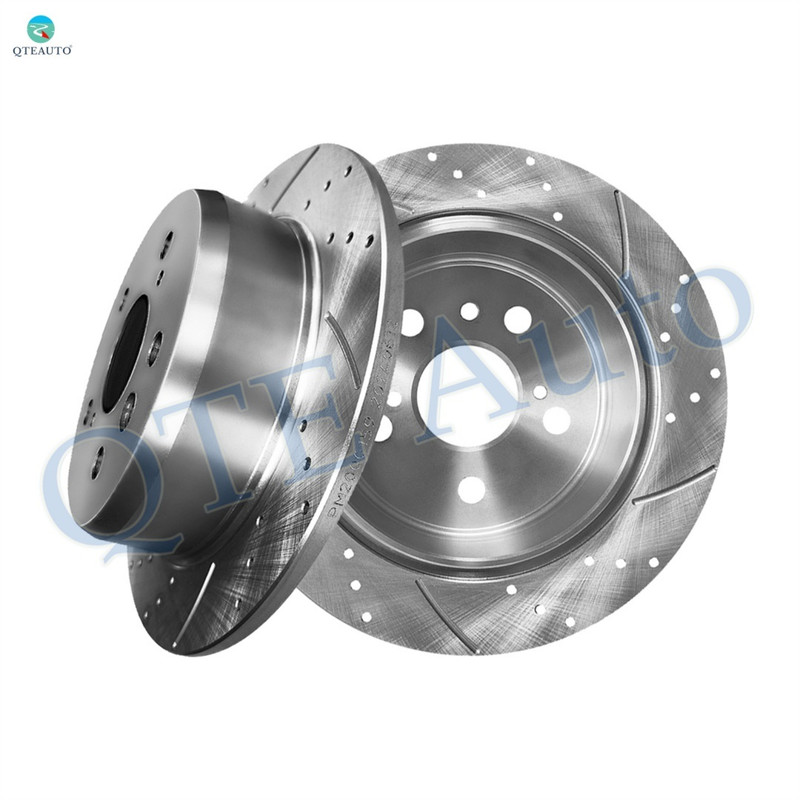 Rear 269mm Drilled Slotted Brake Disc Rotors For 2002-2006 Toyota Camry