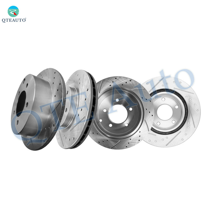 Set of 4 Front 294mm-Rear 262mm Drilled Slotted Brake Disc Rotors For 2011-2014 Chrysler 200