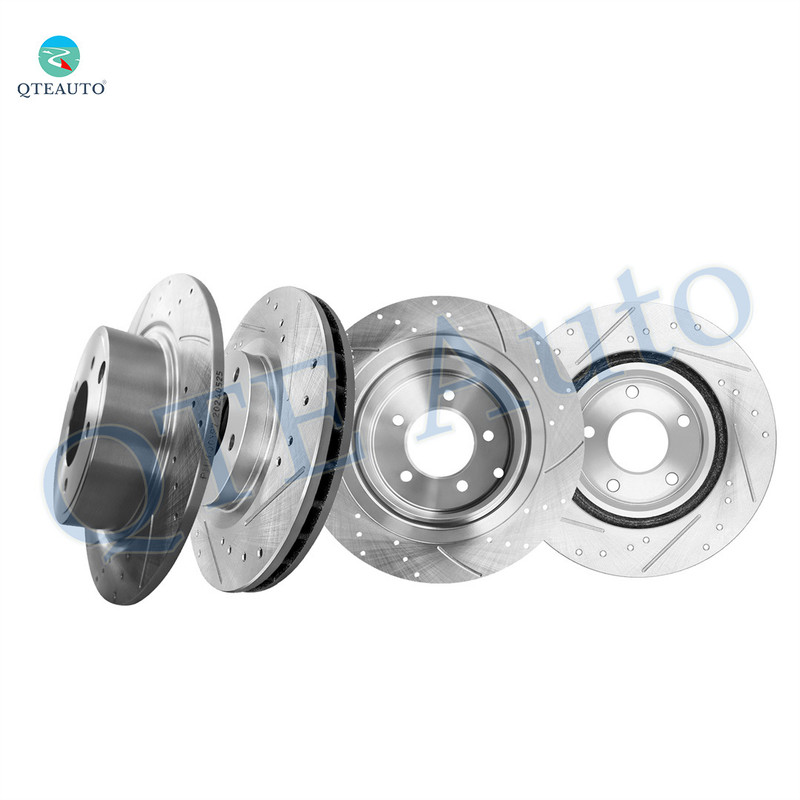 Set of 4 Front 294mm-Rear 302mm Drilled Slotted Brake Disc Rotors For 2011-2014 Chrysler 200