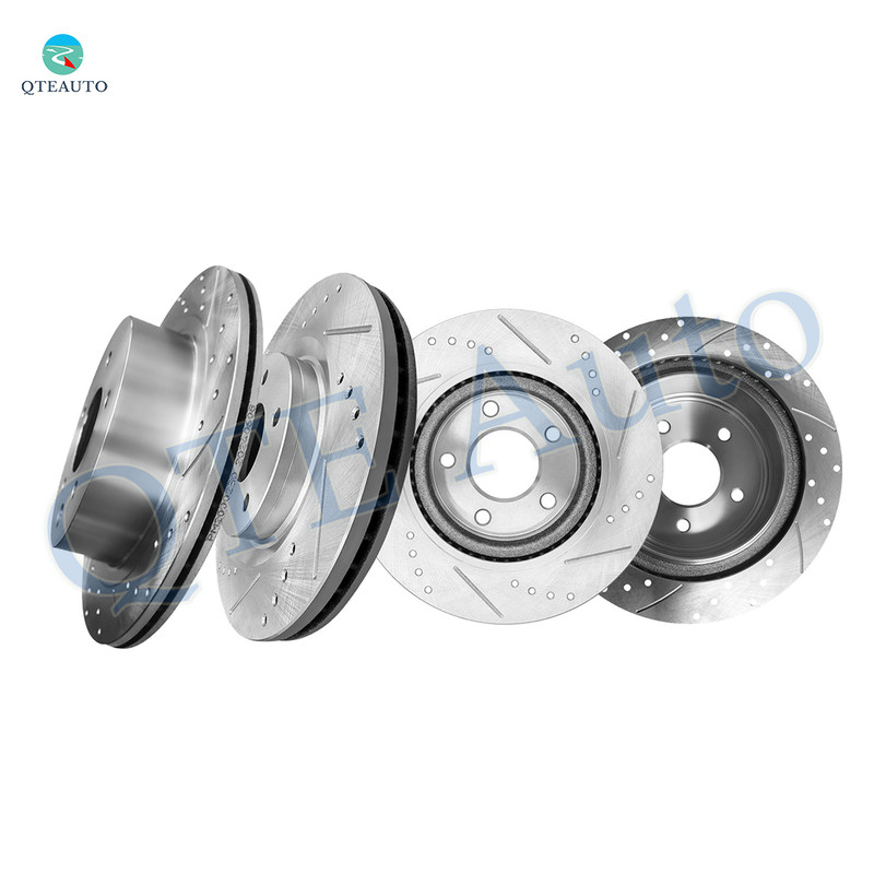 Set of 4 Front 296mm-Rear 292mm Drilled Slotted Brake Disc Rotors For 2014 2015 Nissan Rogue Select