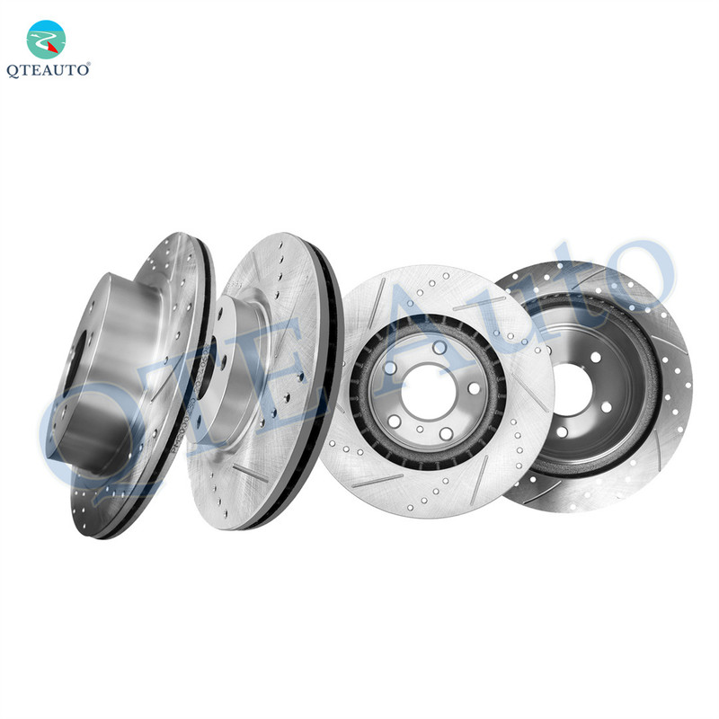 Set of 4 Front 295.5mm-Rear 292mm Drilled Slotted Brake Disc Rotors For 2003-2005 Infiniti G35