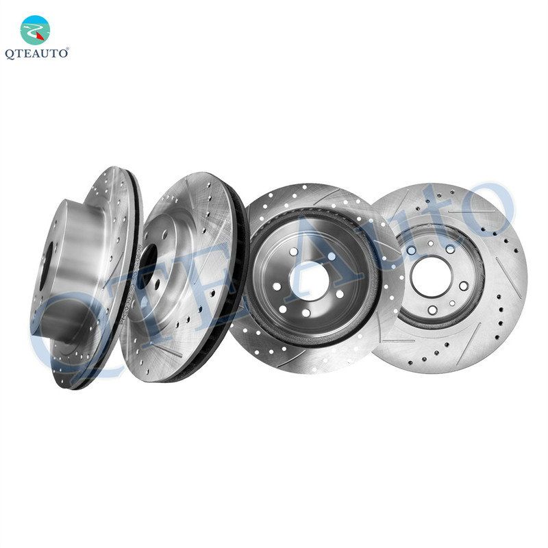 Set of 4 Front 296mm-Rear 292mm Drilled Slotted Brake Disc Rotors For 2017-2020 Nissan Rogue