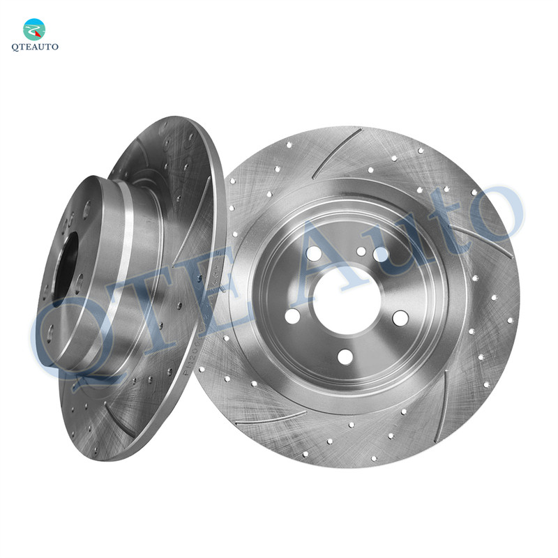 Rear 300mm Drilled Slotted Brake Disc Rotors For 2012-2015 Mercedes-Benz C250