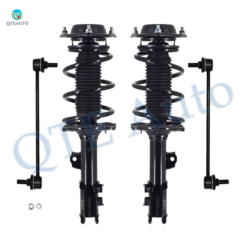 Set of 4 Front Sway Bar Link-Quick Complete Strut-Coil Spring Assembly For 2013 2014 Hyundai Elantra Coupe