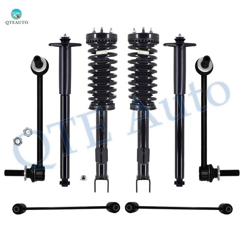 Set of 8 Front Sway Bar Link-Quick Complete Strut-Coil Spring Assembly-Rear Sway Bar Link-Complete Shock Absorber Kit For 2005-2010 Chrysler 300