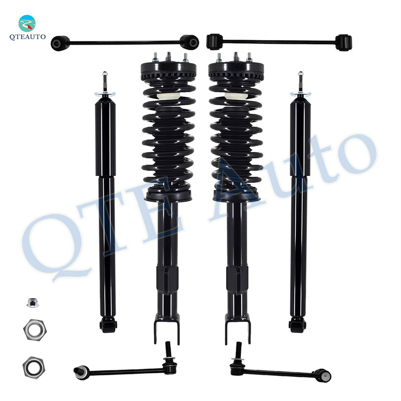 Set of 8 Front Sway Bar Link-Quick Complete Strut-Coil Spring Assembly-Rear Sway Bar Link-Shock Absorber For 2005-2010 Chrysler 300 V6