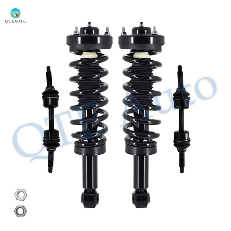 Set of 4 Front Sway Bar Link-Quick Complete Strut-Coil Spring Assembly For 2007-2013 Lincoln Navigator