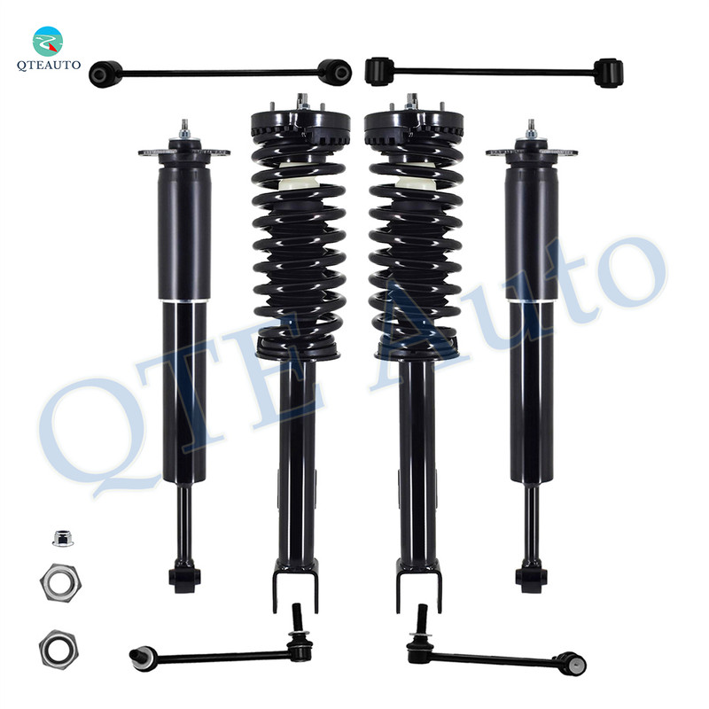 Set of 8 Front Sway Bar Link-Quick Complete Strut-Coil Spring Assembly-Rear Sway Bar Link-Shock Absorber For 2005-2010 Chrysler 300 Exc. Performance Suspension