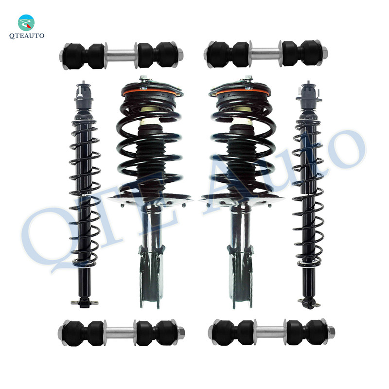 Set of 8 Front Sway Bar Link-Quick Complete Strut-Coil Spring Assembly-Rear Sway Bar Link-Shock Absorber Conversion Kit For 1998-2004 Cadillac Seville