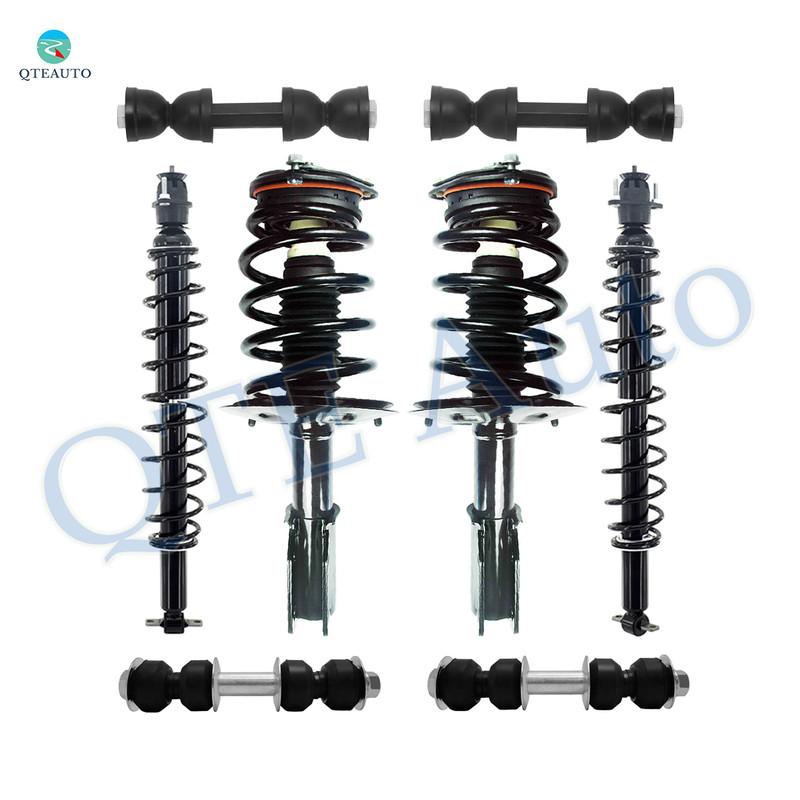 Set of 8 Front Sway Bar Link-Quick Complete Strut-Coil Spring Assembly-Rear Sway Bar Link-Shock Absorber Conversion Kit For 1998-2004 Cadillac Seville