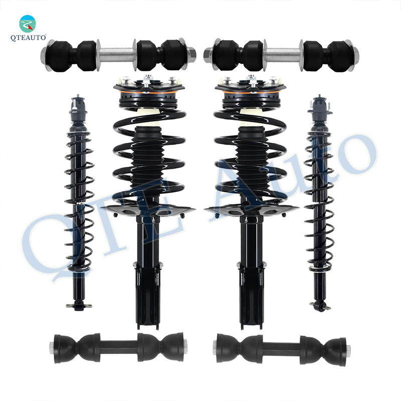 Set of 8 Front Sway Bar Link-Quick Complete Strut-Coil Spring Assembly-Rear Sway Bar Link-Shock Absorber Conversion Kit For 1998-2004 Cadillac Seville