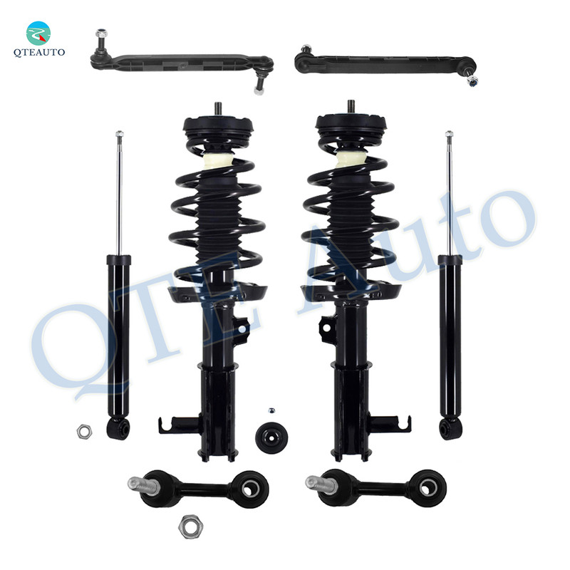 Set of 8 Front Sway Bar Link-Quick Complete Strut-Coil Spring Assembly-Rear Sway Bar Link-Shock Absorber For 2014-2019 Chevrolet Impala V6 3.6L