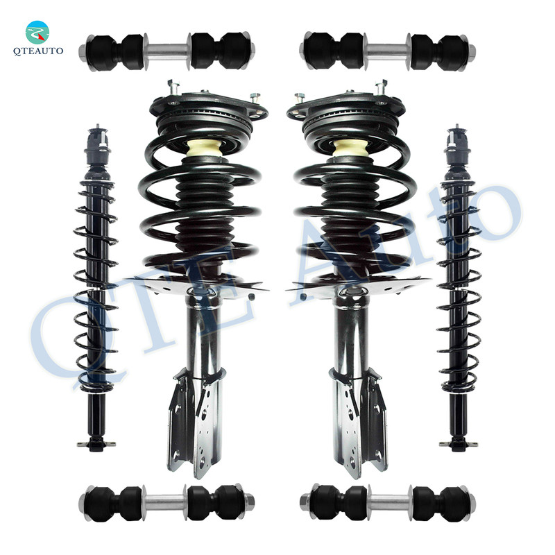 Set of 8 Front Sway Bar Link-Quick Complete Strut-Coil Spring Assembly-Rear Sway Bar Link-Shock Absorber Conversion Kit For 2006-2011 Buick Lucerne